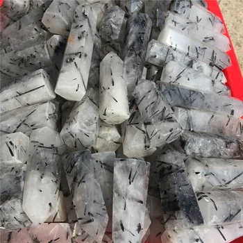 

1kg Natural Black Tourmaline Crystal Obelisk Wand Point Black Hair Rutile Healing Stones Tower Fengshui for Home Decoration