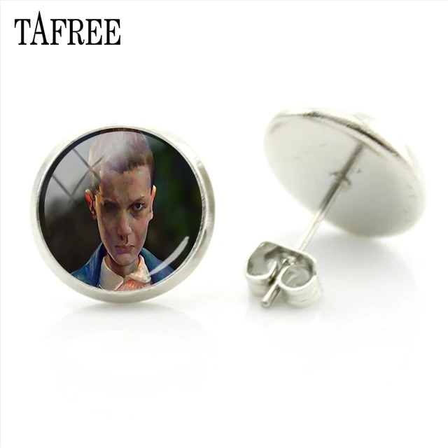 TAFREE Fashion Jewelry American Thriller TV Series Stranger Things Sliver Stud Earrings Women Party Decorations Earrings QF118 QF117