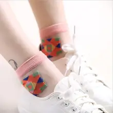 

3Pairs/lot Velvet Silk Socks Cotton Bottom beautiful girl's wicking short summer socks lovely fairy feeling thin socks