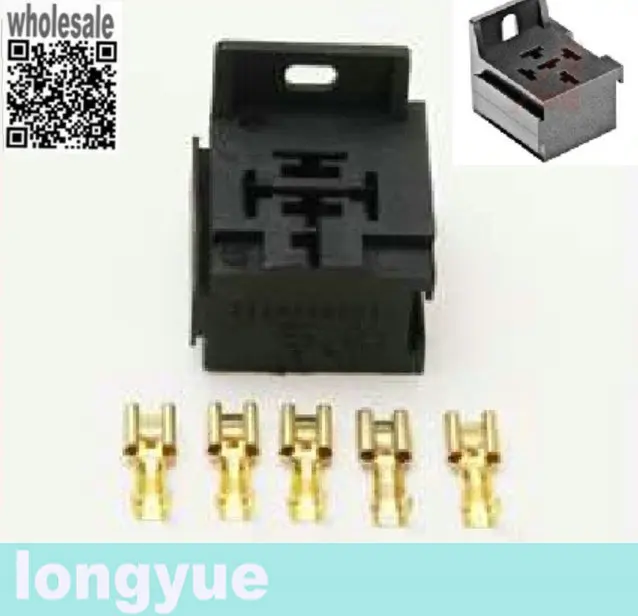 

longyue 10pcs Relay Mount Holder Base suit 4 & 5 pin automotive relays Terminals 5 pin 12V 24V