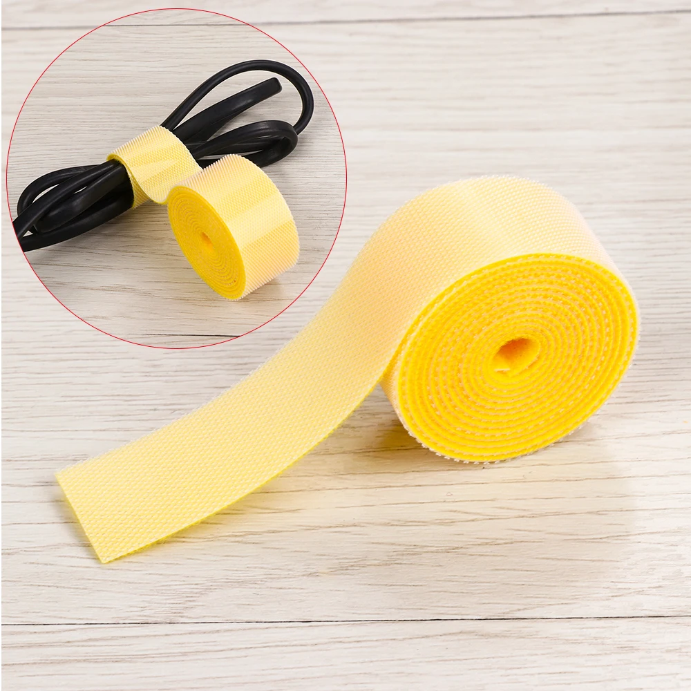 1PC Durable 1M Magic Cable Power Wire Management Fastener Hot Strap Marker Cord Organizer Cable Ties Fastening Tape Roll