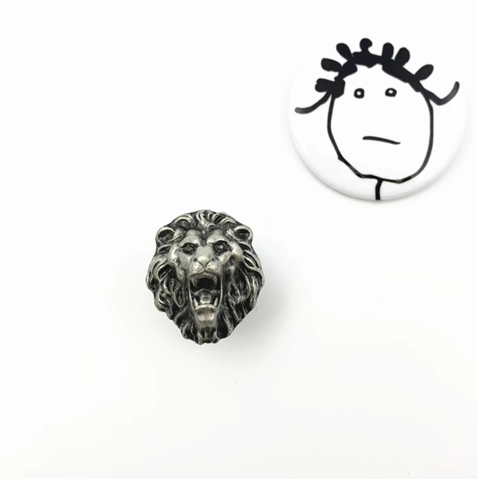 LCH в скандинавском стиле с головой льва и оленя, креативная матовая Серебряная ручка, винтажный свинцовый шкаф из цинкового сплава, ручка