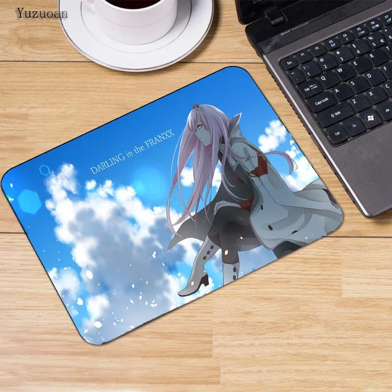 Yuzuoan Zero Two Darling in the FranXX маленький игровой коврик для мыши в стиле аниме, компьютерный коврик для ПК, размер 22X18 см, 25X29 см, силиконовые коврики для мыши