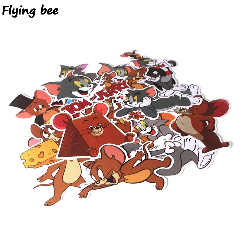 Flyingbee 17 шт. кошка мультфильм милые ПВХ наклейки Скрапбукинг для автомобиля багаж ноутбука Наклейка Спальня Diy украшения X0280