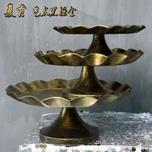 Модные золотые торт стенд Утюг кекса свадебные реквизит ретро кружка-до окончания поддон фрукты