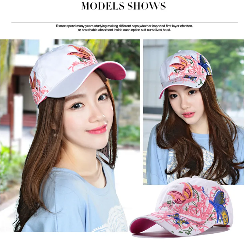 

Women Butterflies Flower Embroidery Caps Women Girl Sun Hats Casual Snapback Caps Women Adjustable running Cap Autumn New A30524