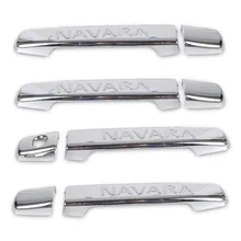 FUNDUOO Neue Chrome Side Tür Griff Abdeckung Trim Aufkleber Für Nissan Navara Frontier D40 4 tür 2005 2006 2007 2008 2009