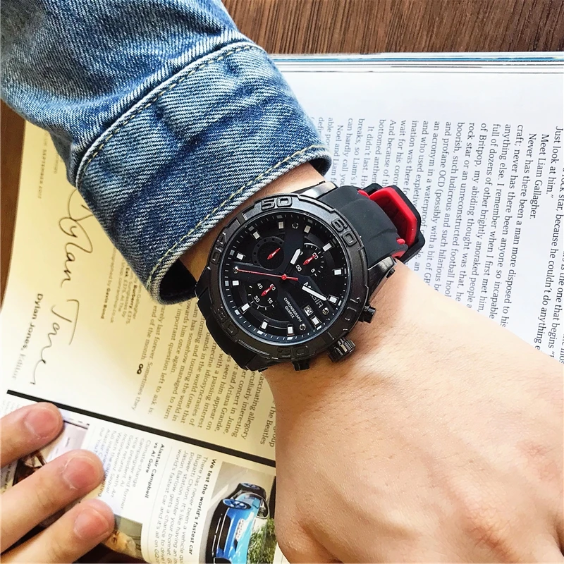 MEGIR Chronograph Sport Watch Men Relogio Masculino Top Brand Fashion Silicone Quartz Army Military Wrist Watches Clock Men 2055