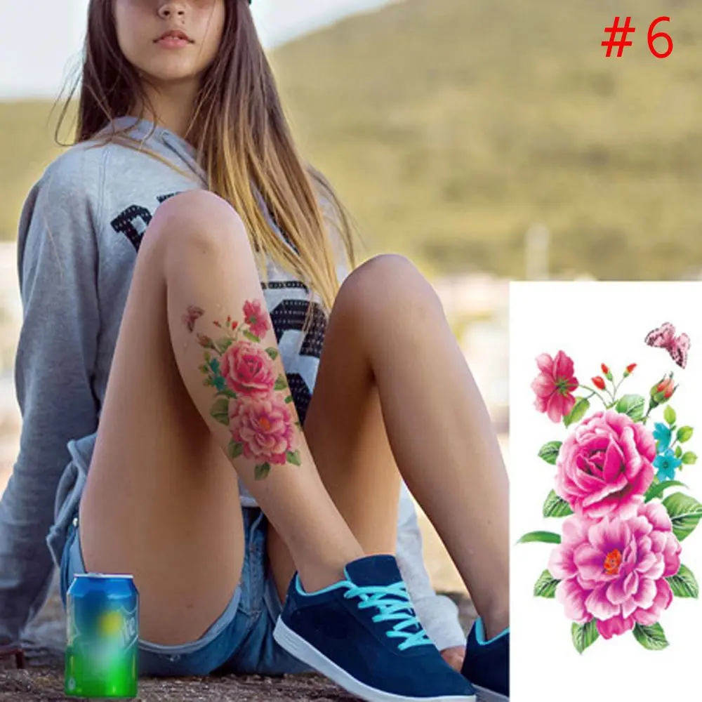 1 шт Новые Модные Съемные женские 3D Цветы водонепроницаемые временные тату наклейки Красота боди-арт легко носить и легко чистить