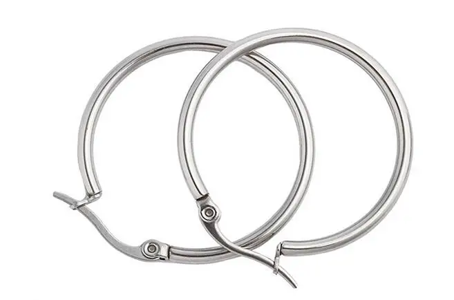 2 пары 40 мм/50 мм модное серебристое из нержавеющей стали большие серьги-кольца для женщин хирургические петли серьги ювелирные изделия guangzhou