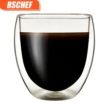 RSCHEF с двойными стенками, кофейная стеклянная чашка в форме яиц, 250 мл, Высокая чашка, ручная выдувная температура, чашка для воды