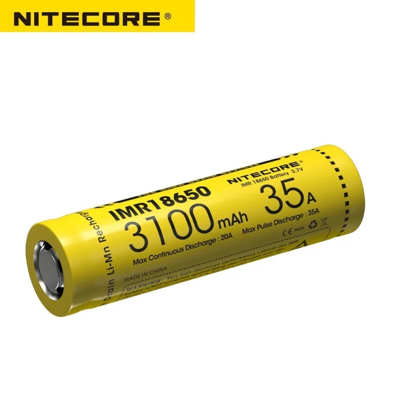 

1PC Nitecore IMR18650 3100mAh 35A 3.7V FLAT TOP rechargeable battery