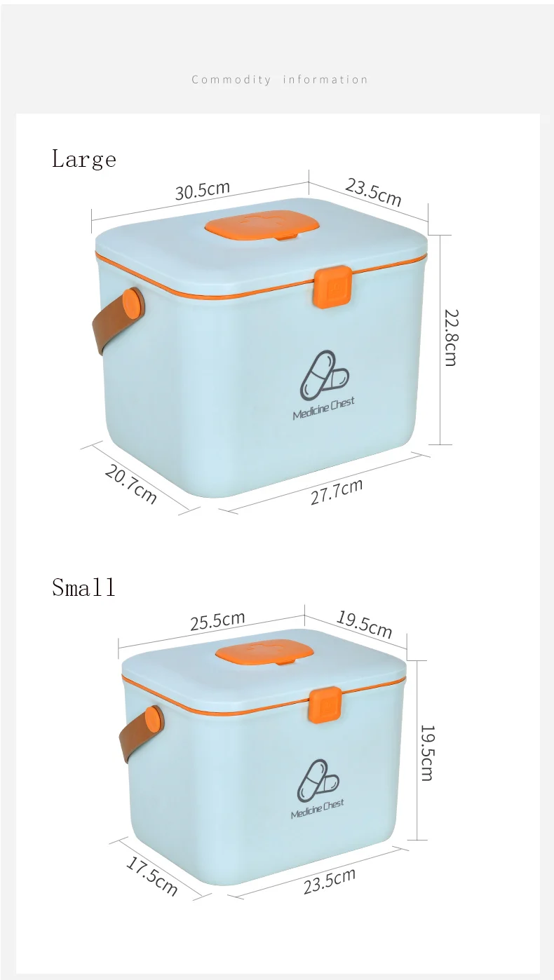 Пластиковая аптечка, медицинская коробка, большая коробка для хранения, органайзер для лекарств, медицинский сундук, контейнер для экстренной помощи, Домашний медицинский набор