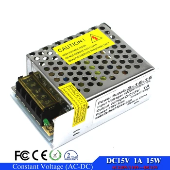 

Universal DC15V Switching Power Supply Regulated 1A 15W Transformer 100-240V AC to DC 15V For CCTV Radio Computer Project CNC