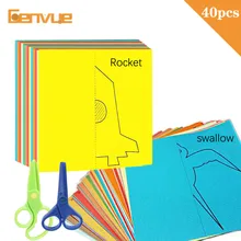 40 шт. головоломка мультфильм цветные бумажные талисманы ремесло дети цветная бумага DIY резка складные художественные Развивающие игрушки для детей отправить стикер