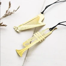 10 шт. креативная металлическая Закладка Мода милый мультфильм музыка фортепиано гитара Форма закладки для книги офисные канцелярские подарки призы