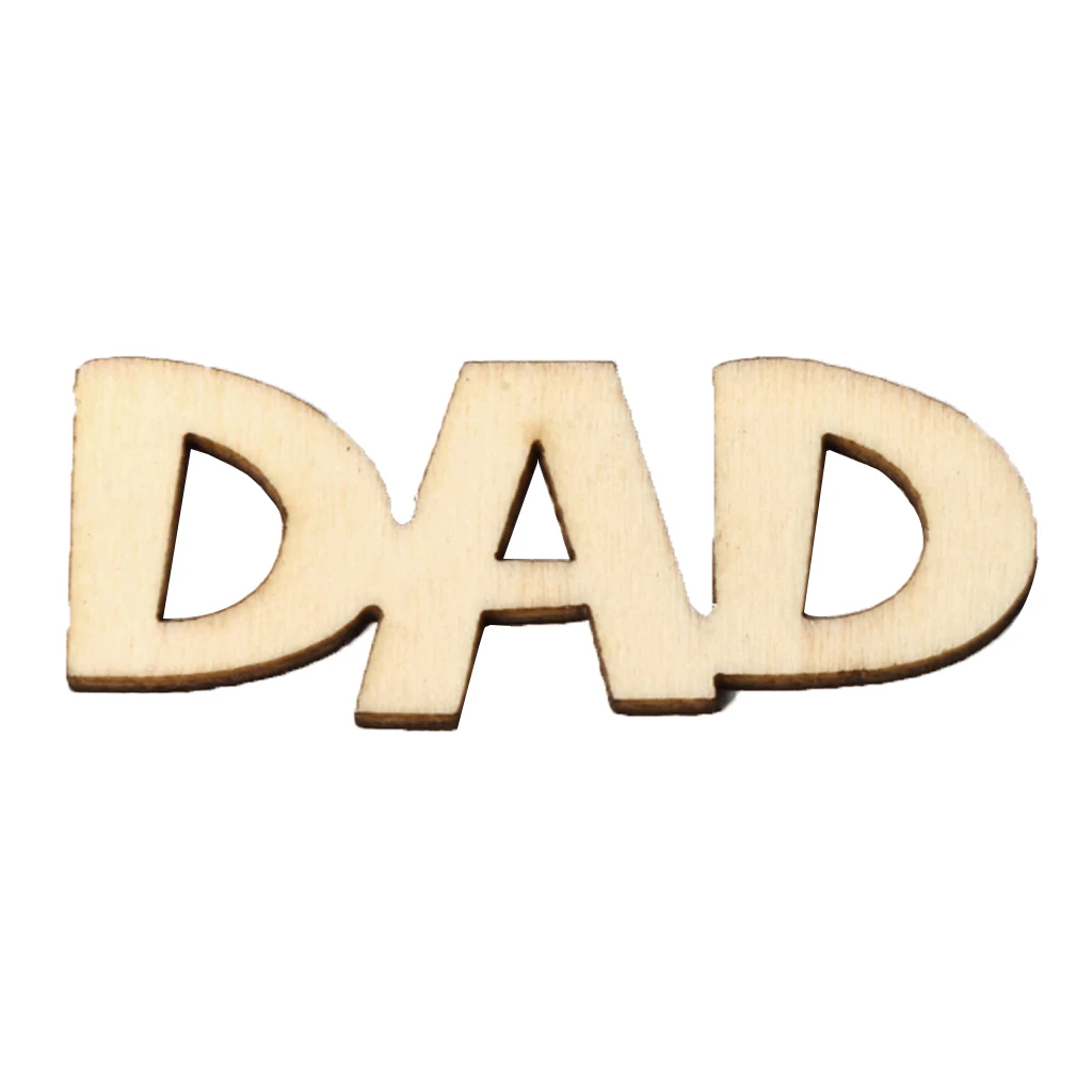 15Pcs/Set Rustic Wooden DAD Confetti Plaque for Wedding Birthday Party Table Scatter Decor Craft - 48x26mm