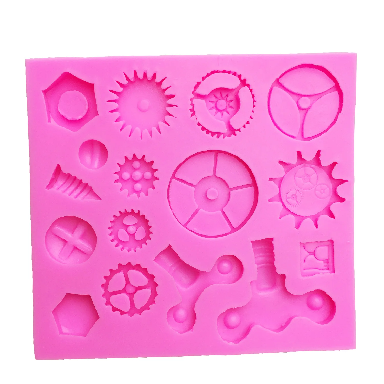 M0576 Mechanical Screw Gear Cake Border Fondant Cake Molds for Kitchen Baking cake Decoration Tool