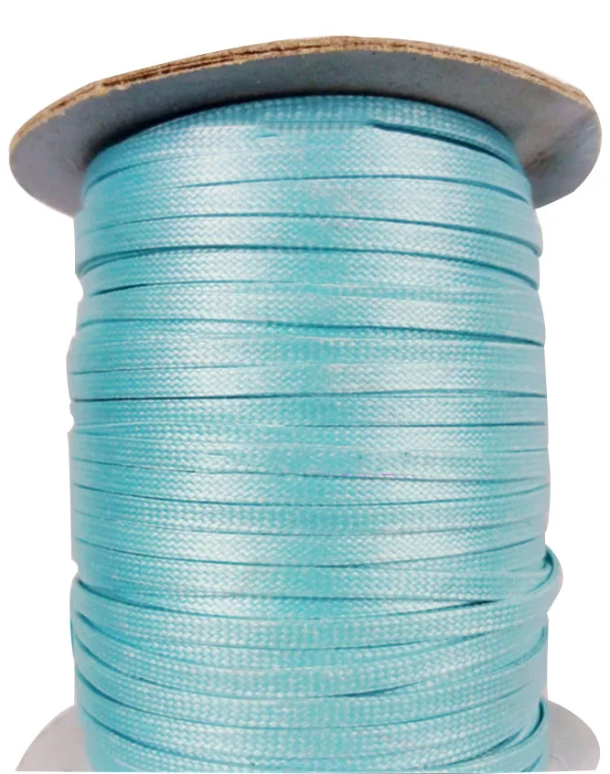 4mm Aqua Blue Flat Korea Polyester Waxed Cord Wax Rope Thread+Jewelry Findings Accessories Bracelet Necklace String+100Yards