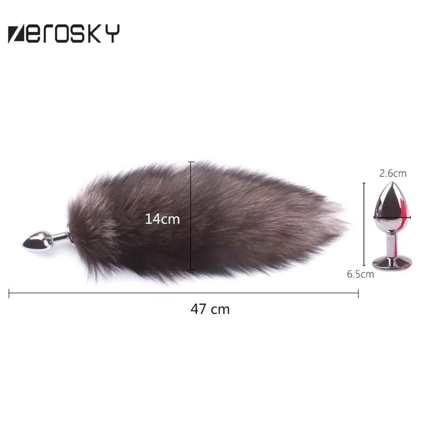 Metal Anal Plug Fox Tail Fun Back Court Stimulate Dog Sex Toys for Woman BDSM Zerosky | Красота и здоровье