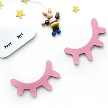 1 пара 3D DIY ресниц в скандинавском стиле деревянные настенные наклейки для ресниц настенные палки самоклеящиеся фоновые Декорации для детской комнаты