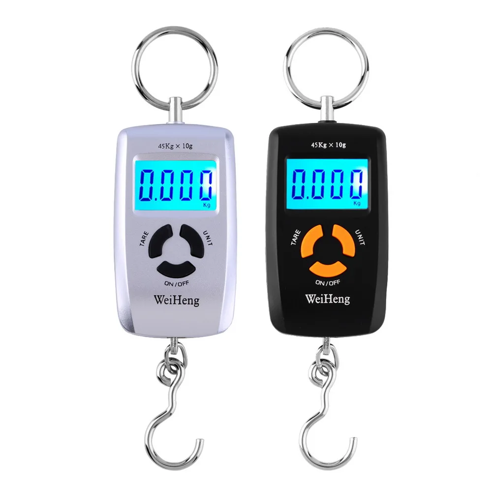 

Mini LCD Portable Digital Electronic Scale 10 To 45kg 10g for Fishing Luggage WH-A05L Hooking Hanging Scale