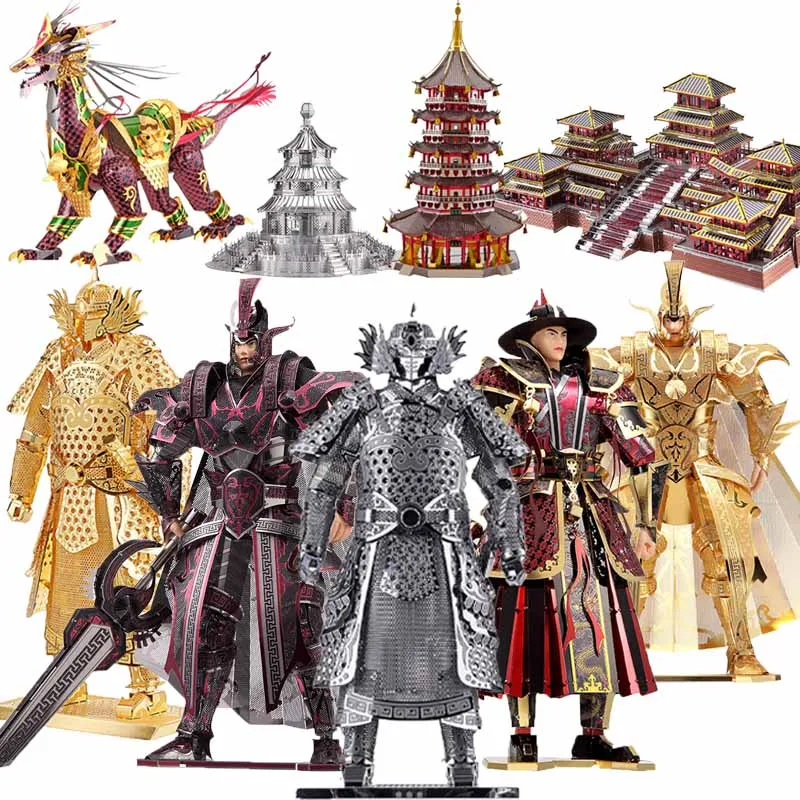 

Piececool DIY 3D Metal Puzzle Toy Chinese Architecture Monkey King General Soldier Figure Assembly Models Adults Puzzles Toys
