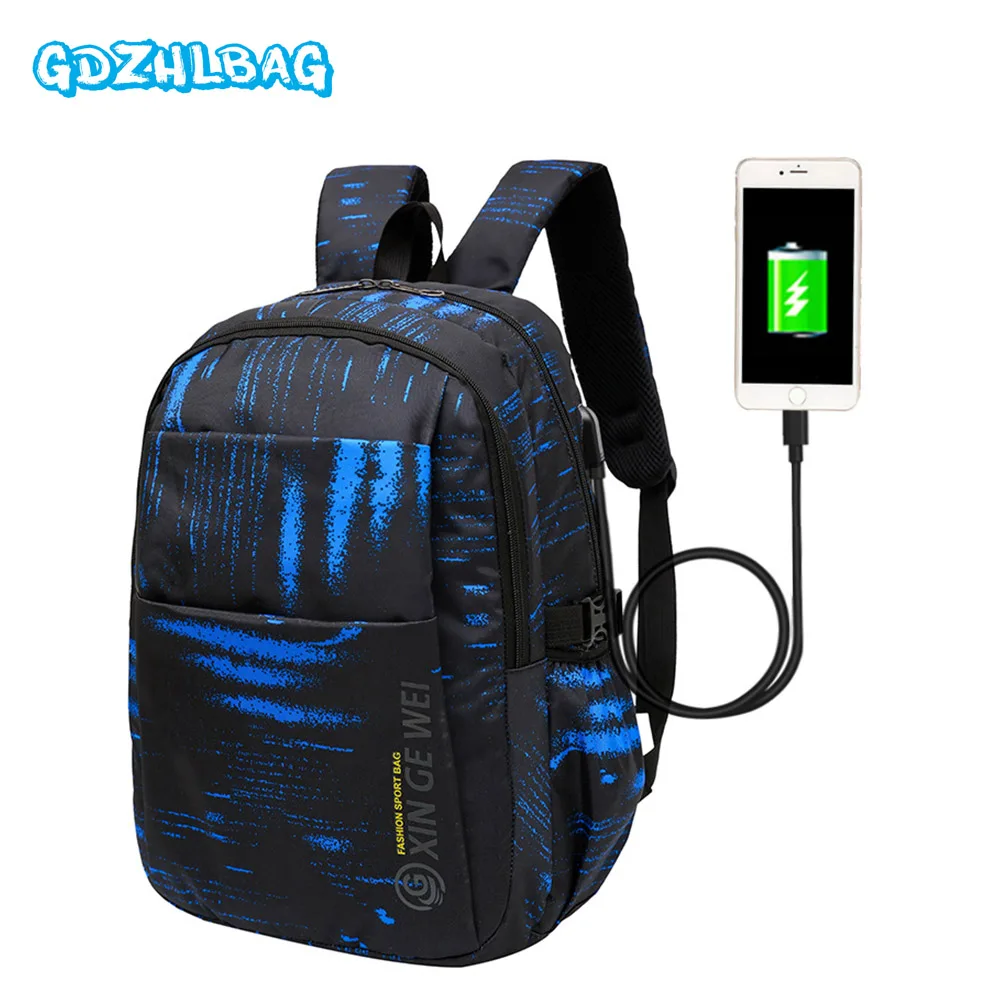 

GDZHLBAG Laptop Backpack Anti Theft Backpack With Usb Charging Men School Notebook Waterproof Travel Backpack Canvas bag B18901