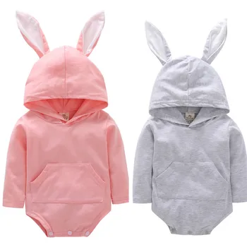 

Baby Girl Rompers Boys Jumpsuits Long Sleeve Newborn Infant Cartoon Rabbit Ear Outfits Costume