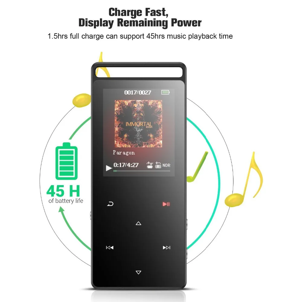 Металлический Bluetooth MP3 плеер 16G сенсорный 1 8 дюймов экран FM Радио Видео