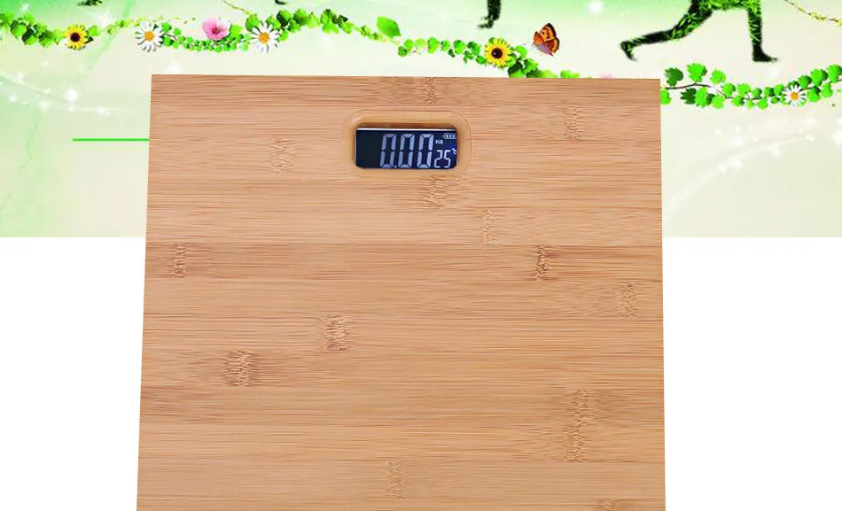 ALLiSHOP Bamboo 180 кг весы для ванной комнаты 33 см* 33 см Смарт светодиодный цифровой напольный Баланс весы-машина для домашнего веса