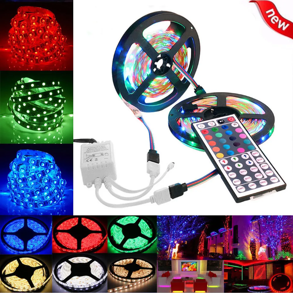 RGB LED strip light SMD 2835 5M waterproof tape DC12V led diode strips flexible striped lamp IR WIFI controller | Лампы и освещение