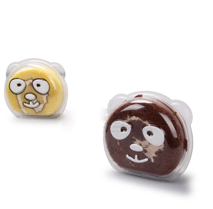

10pcs Lovely Little bear Transparent Swiss Roll Cake Box Wedding Cake Plastic Packaging Box cute Mini breadbox