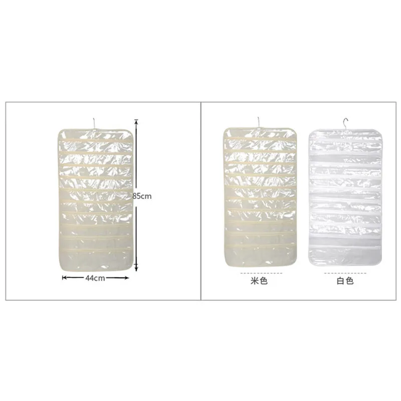 Hot Fashion 80 Compartments Hanging Storage Bag Jewelry Earring Necklace Brooch Bag Closet Display Visible Non-woven Fabrics PVC (10)