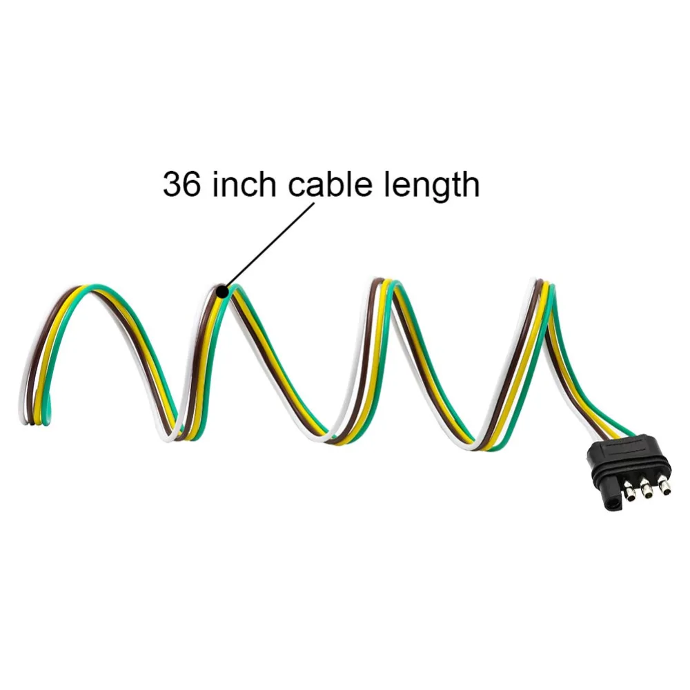 TIROL 4 Way Flat Trailer Wire Harness Extension Connector Plug with 36 inch Cable Length End Connector T24509b-in Trailer Couplings & Accessories from ...