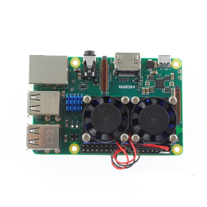Модуль системы охлаждения с двойным вентилятором для Raspberry Pi радиатором