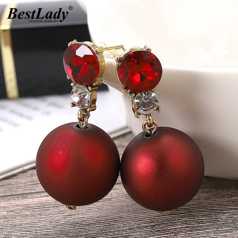 

Best lady Fashion Korean Earrings for Women Acrylic Ball Pendant Wedding Party Drop Dangle Earrings Bohemian Statement Jewelry