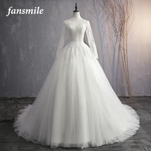 Fansmile Vestido De Noiva винтажное длинное бальное платье для процессии свадебное платье на заказ Плюс Размер свадебное платье FSM-593T