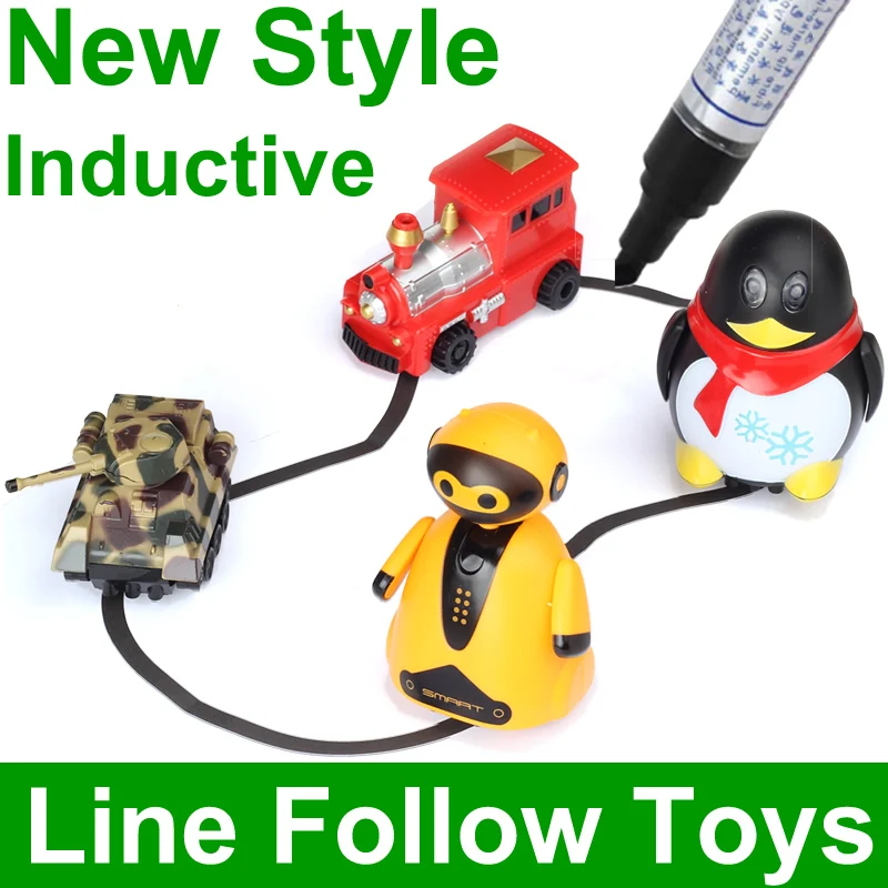 

magical track toys inductive robot car model following by line you draw mini vehicle intelligence development kid's toy FSWOB