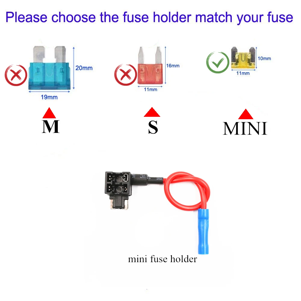 1PCS 12V MINI SMALL MEDIUM Fuse Holder Add-a-Circuit Fuse TAP Adapter ATM APM Blade Holder for Car SUV Adding Circuits DIY