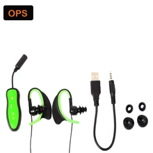 New LED IPX8 waterproof MP3 player headphone,swimming earphone and running headphone &built in 4G memory card headset
