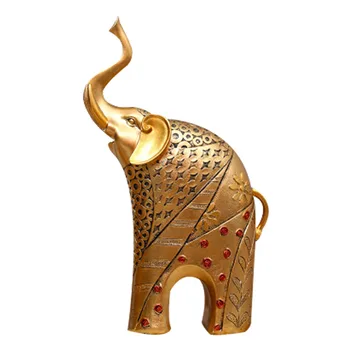 

Eco-resin Home Statues Figurine Crafts European-style Home Elephant Living Room Decorations Wine Cabinet Display Wedding Gifts