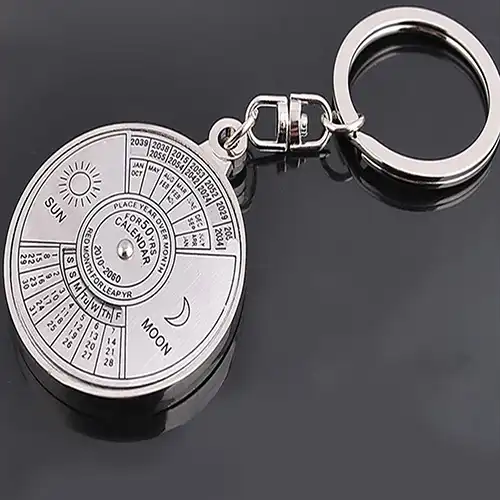 50 anos calendário perpétuo chaveiro chaveiro liga de prata chaveiro chaveiro keyfob 6rma