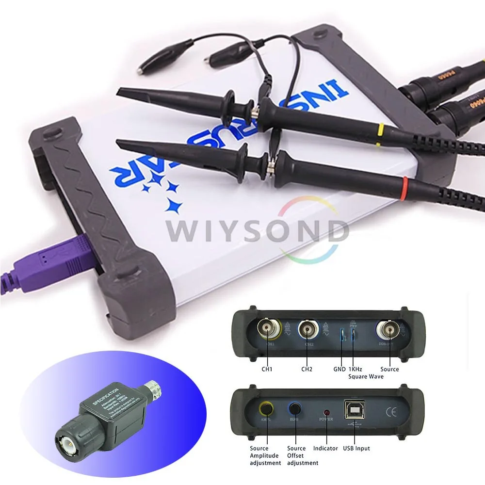 O043 ISDS220B 4 in 1 2CH 60MHz 200MSa/s USB PC based digital Oscilloscope / Spectrum Analyzer / DDS / Sweep + Attenuator