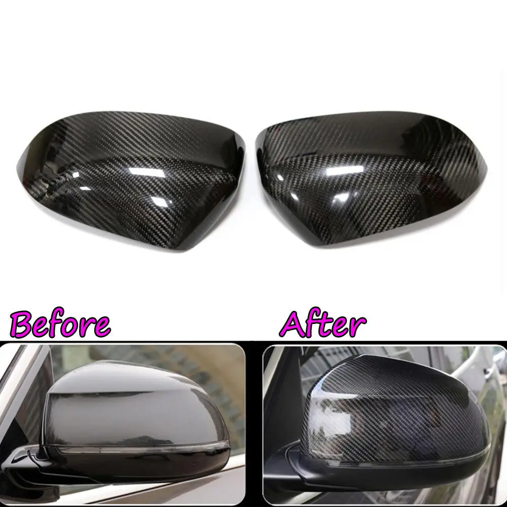 2Pcs Carbon Fiber Car Door Rearview Mirror Cover Molding Trim Sticker Fit For BMW X5 F15 X6 F16 2Pcs Carbon Fiber Car Door Rearview Mirror Cover Molding Trim Sticker Fit For BMW X5 F15 X6 F16