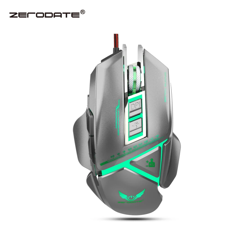 

ZERODATE 11 programmable button USB wired optical mouse 3200DPI color backlight mechanical macro definition game mouse game PC