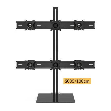 S035 360 градусов полный движения 6 Экран настольная подставка для монитора подставка раздвижные 13-24 дюймовый монитор держатель подставка 10kgs каждой загрузки - Цвет: Column Height 100cm