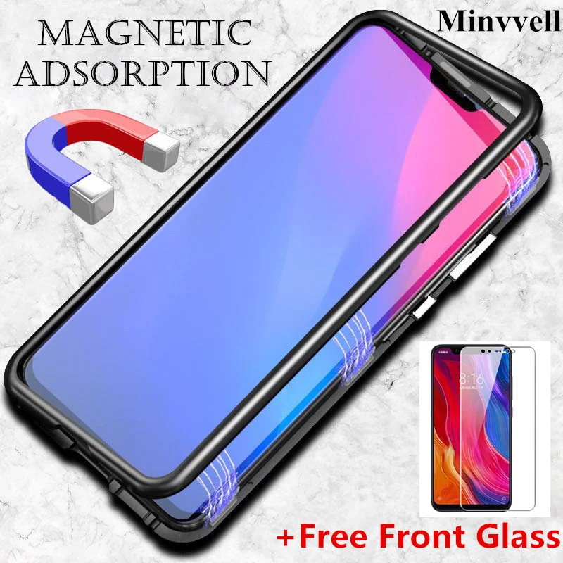 Магнитный адсорбционный чехол для Xiaomi Mi 8 Mi8 SE P20 Lite Полностью покрывающий