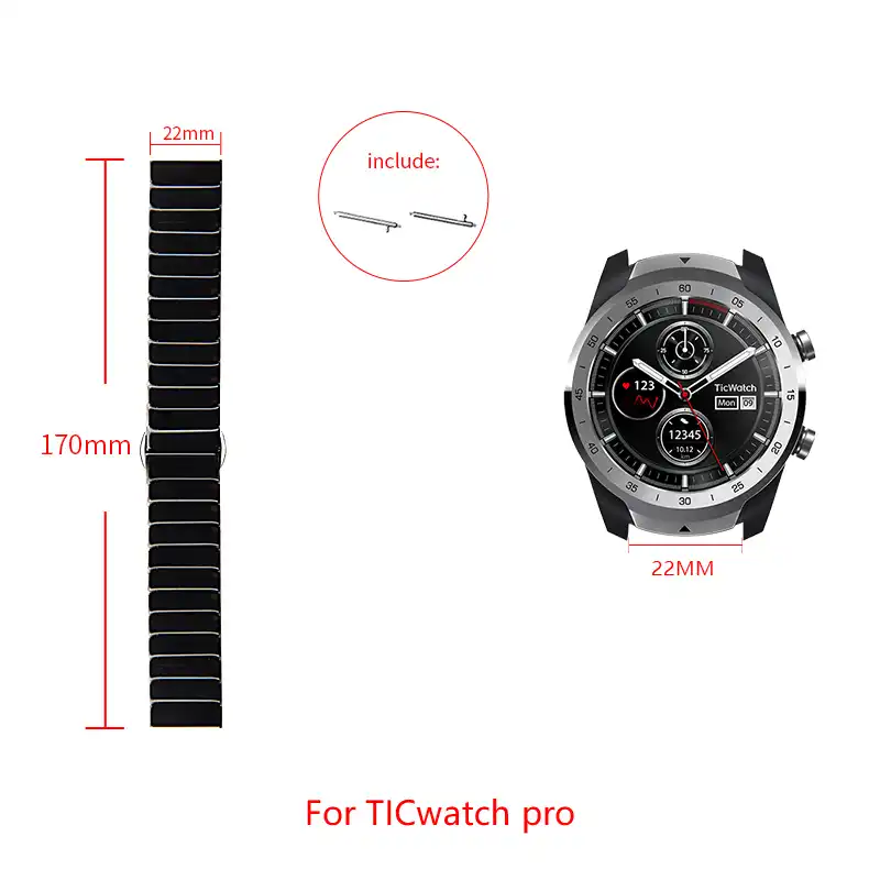 ticwatch band size