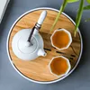 Kung-fu-juego de té de madera Natural de bambú, bandeja de té Rectangular tradicional de bambú, tablero de mesa, herramientas de sala de té chino ► Foto 2/5